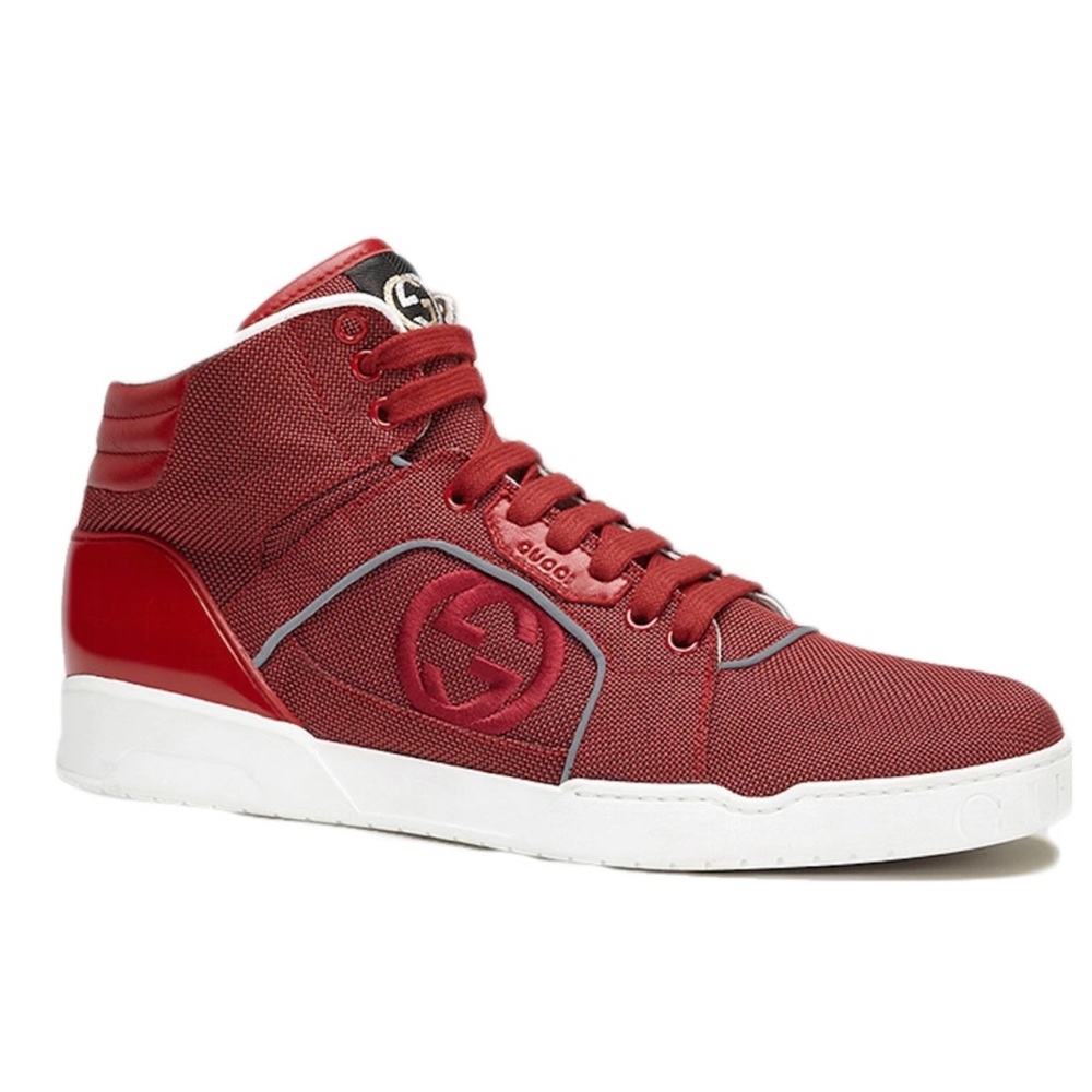 Gucci Signature High Top Lace Up Red